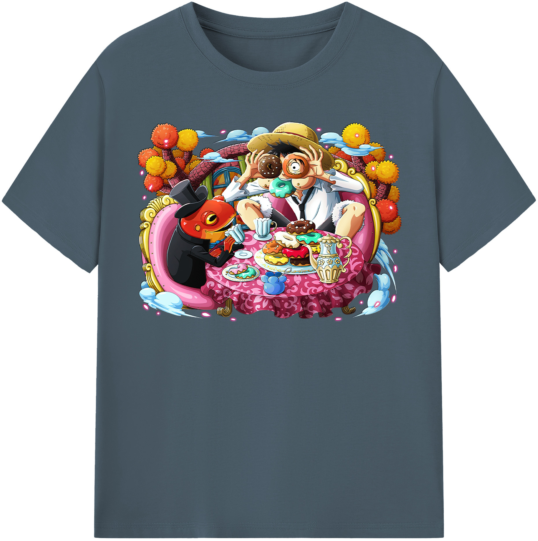 ワンピース モンキー・D・ルフィ ONE PIECE Monkey D. Luffy 綿100％半袖Tシャツ（フロントプリント）